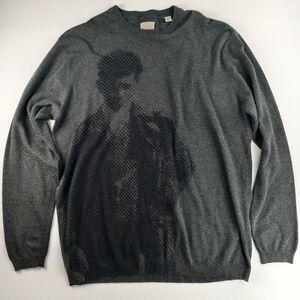 Ashworth Golf Co. Charcoal Knit Sweater Men XL Subtle Art Details Minimalist